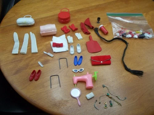 Lot Of  Vintage To Mod Barbie & Other Doll Accessories Shoes Boots Handbags
