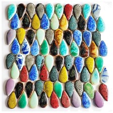 200g Ceramics Mosaic Tiles Random Color Raindrops Shape Mosaic Ceramics Piece...
