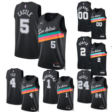 NWT Spur.s 2025/26 City Edition Swingman Black Stitched Jersey Men S-5XL 