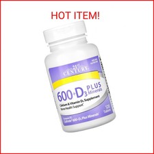 21st Century Calcium 600 Plus D Plus Minerals Caplets, 120Count 27498 