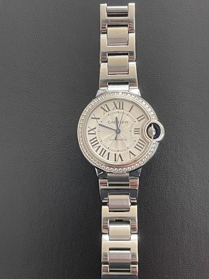  Cartier Ballon Bleu de Cartier 33 mm   Ref. W4BB0023   Diamond Bezel 