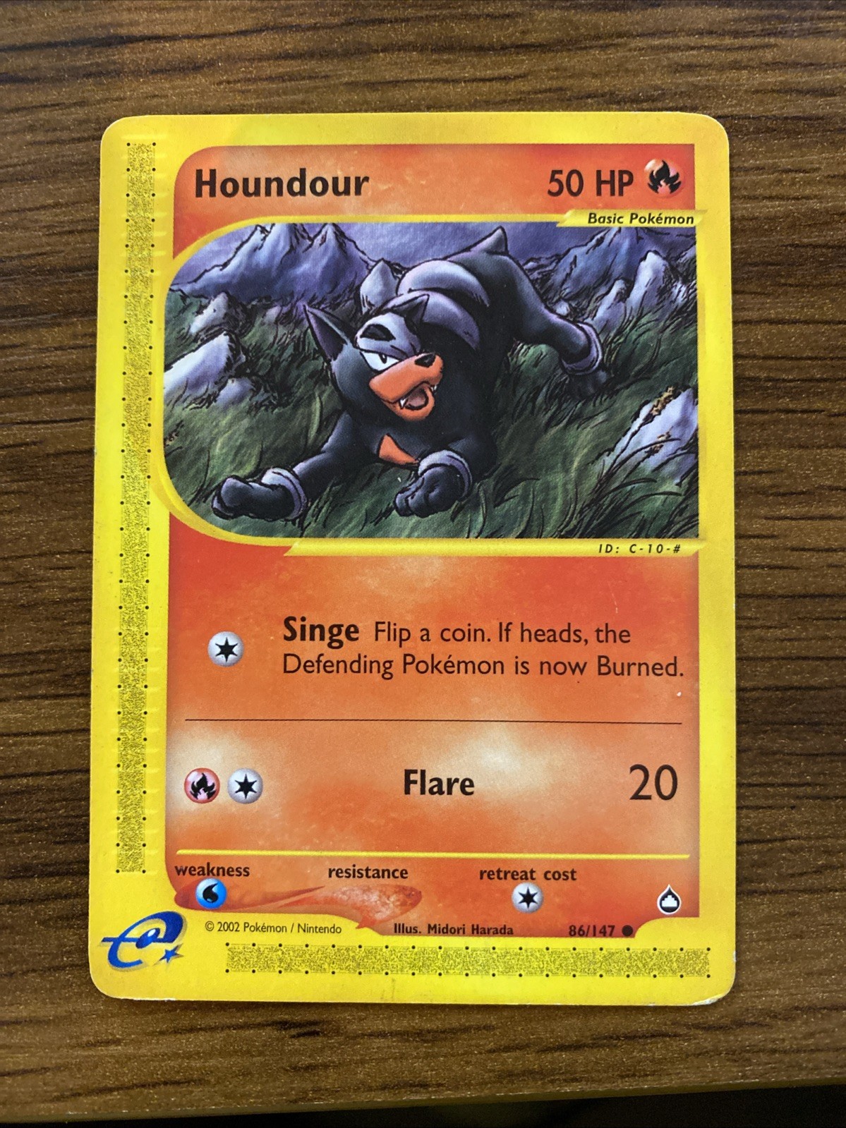 Pokemon TGC Houndour 86/147 Aquapolis Non-Holo Rare E-Reader