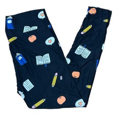 TC LuLaRoe Leggings SCHOOL THEME PRINT; SIZES 12-18 Tall Curvy; Teacher, Book