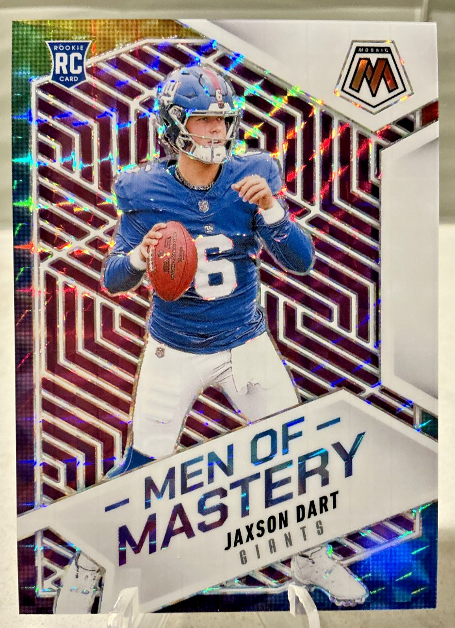 2025 Panini Mosaic JAXSON DART #22/49 Men Of Mastery Purple RC #20 Giants Rookie