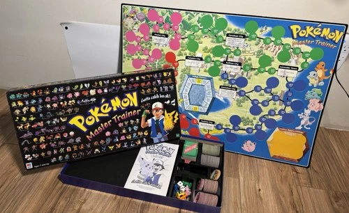 Pokemon Master Trainer Board Game Vtg 90s Hasbro 100% Complete 1999 Excellent!!