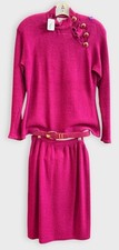 Vintage St John Pink Knit Set With Belt