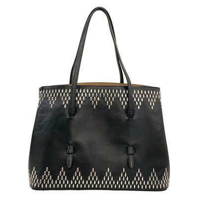 ALAIA Black Leather Tote Bag