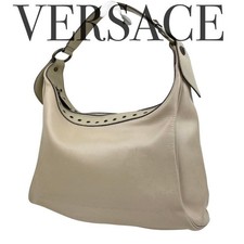 Borsa Gianni Versace Medusa monospalla in pelle con accessori beige