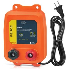 Electric Fence Charger PE2 0.10 Joule, 2-Mile/ 8 Acres Plug in Electric Fence Ch