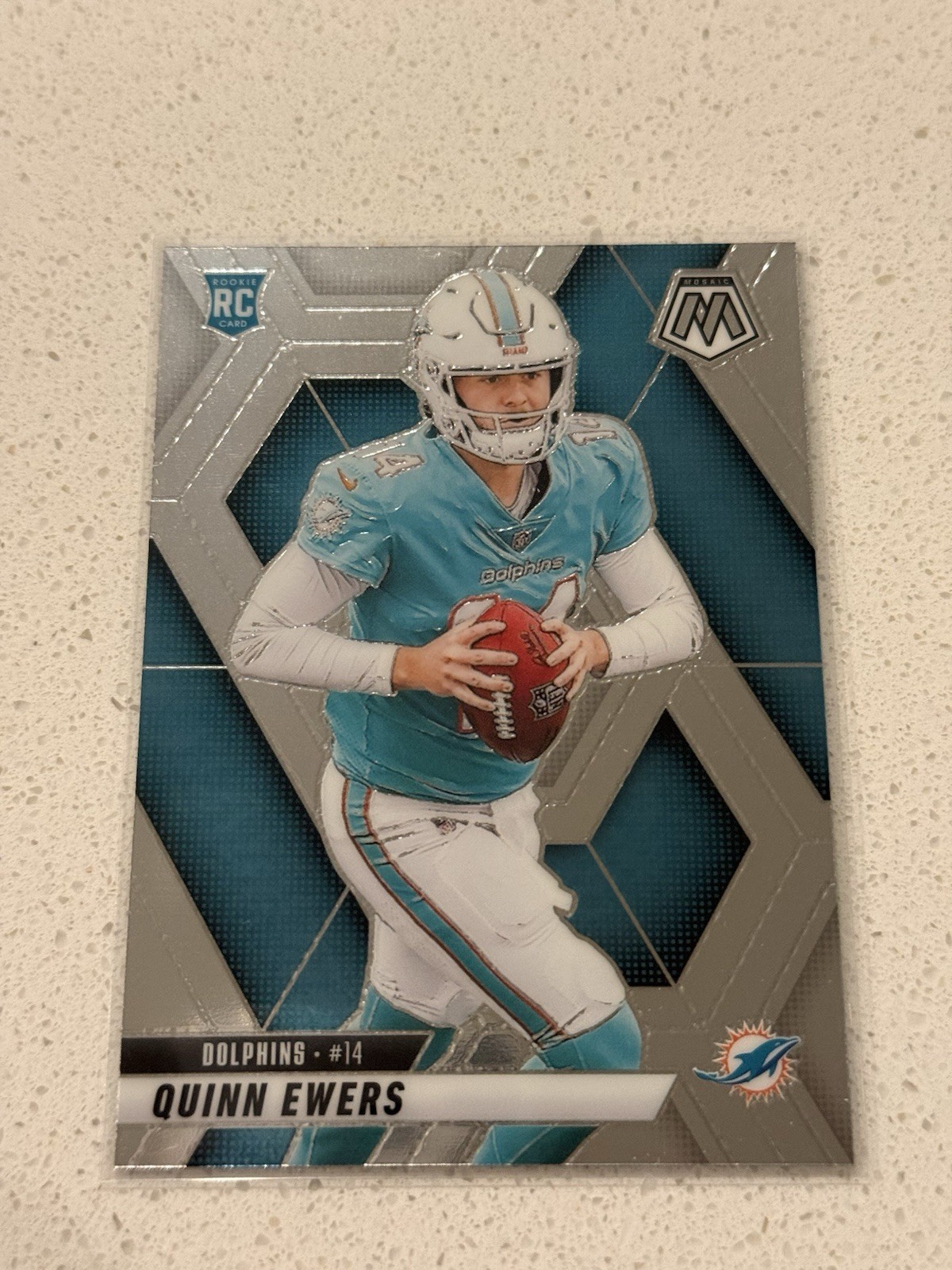 2025 Mosaic Quinn Ewers Football Rookie Silver Prizm #308 (RC) Dolphins