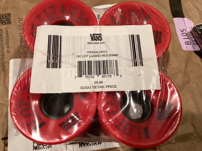 Vans Four Skateboarding Wheels GC Lot Lizard Red 65mm NEW skateboard 85a 