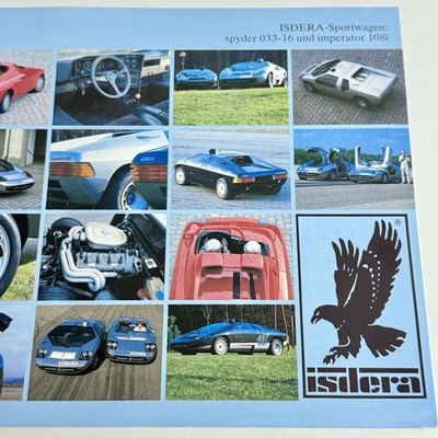 ISDERA IMPERATOR 108i & SPYDER 033-16 / 4p Folder Prospekt / 1986 DE EN