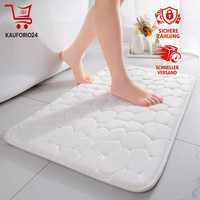 Badematte Memoryschaum Rutschfest SaugfäHig Duschvorleger 60×90 Cm Weiß