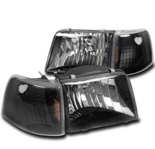 93-97 Ford Ranger Pickup Headlights Wcorner Turn Signal Lamps Black Leftright