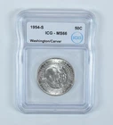 Photo of a 1954-S Washington Carver Commemorative from an eBay listing that sold on Jun 1, 2026