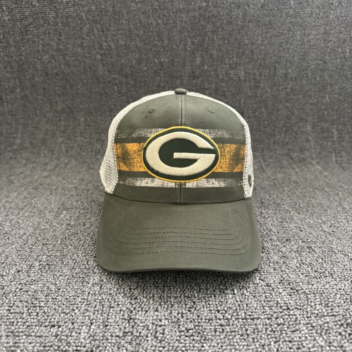 '47 Brand Green Bay Packers Trucker Snapback Olive White OSFA Retro Hat