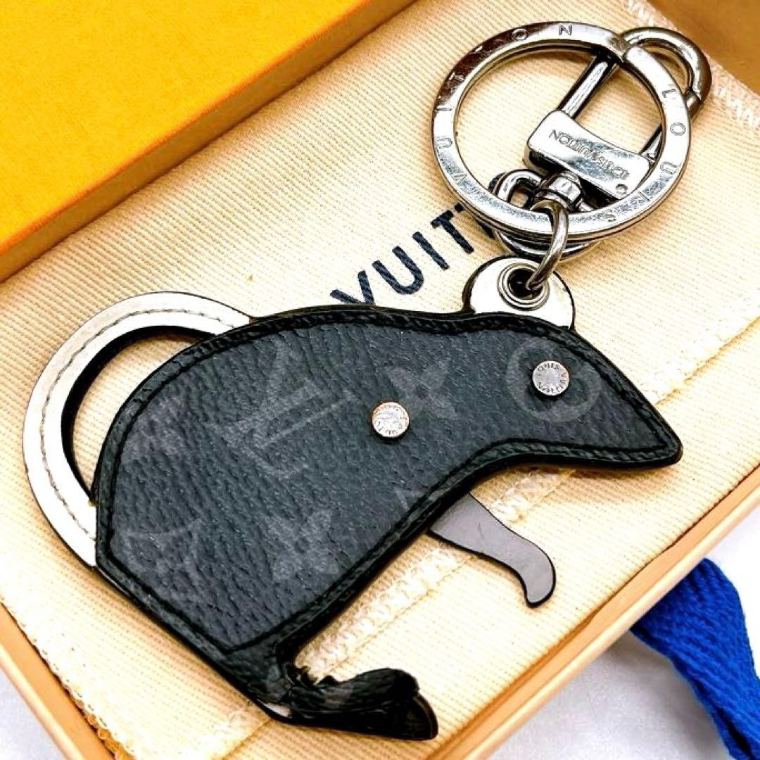 LOUIS VUITTON M68835 Eclipse Porte Cles LV Rat Key Bag Charm USED JP thumbnail 9