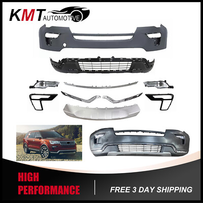 Complete Front Bumper Cover Kit With Fog Lights For 2018-2019 Ford Explorer