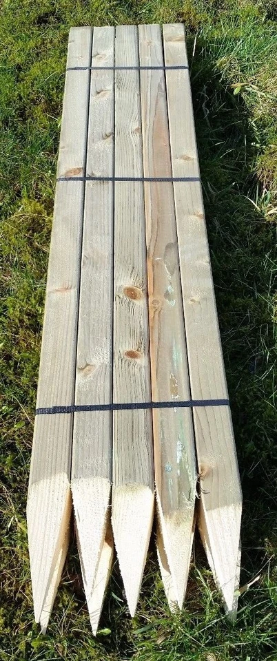 Fencing Posts Stakes 50mmx50mm (2" x 2") Tanalised Treated Timber Wooden Pointed - Image 2 of 2