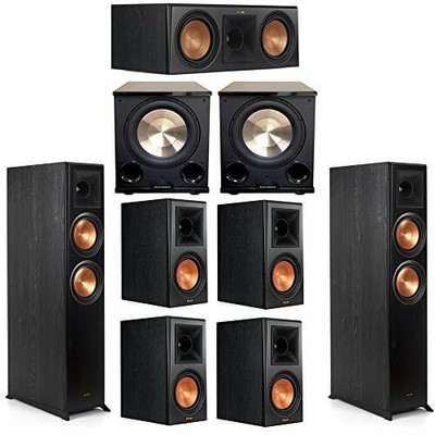 Klipsch 7.2 Ebony System - 2 RP-6000F, 1 RP-600C, 4 RP-600M, 2 PL-200II
