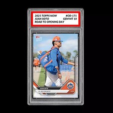 Graded 10 Juan Soto 2025 Topps Now Road to Opening Day #OD-171 NY METS 
