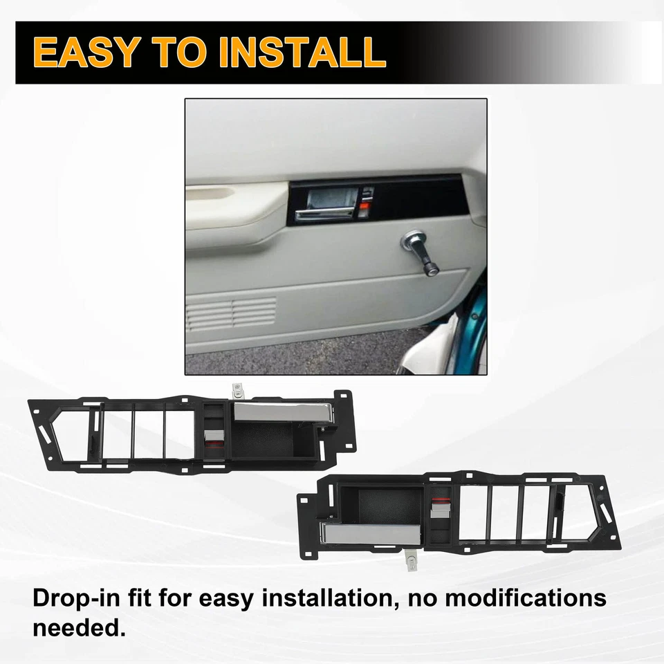 Pair Interior Door Handle For 88-89 94 Chevy GMC C/K1500 Suburban Chrome Lever - Image 4 of 4