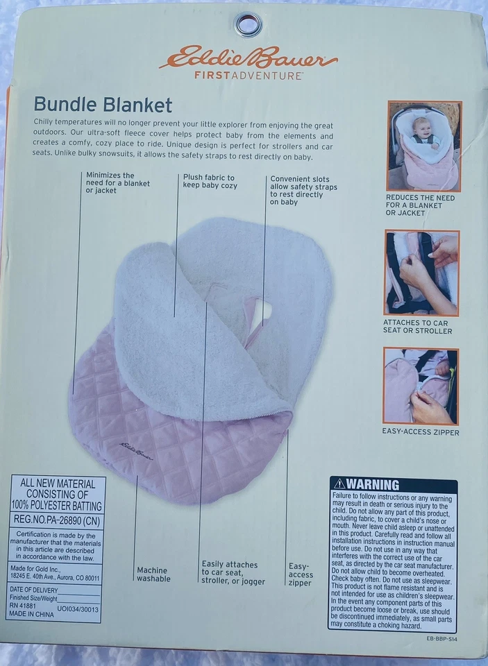 Eddie Bauer Paquete Manta para Cochecito y Asiento de Coche. Foto 2 de 4