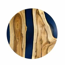 12" Round Epoxy Corner Table Top Resin Furniture Home Decor