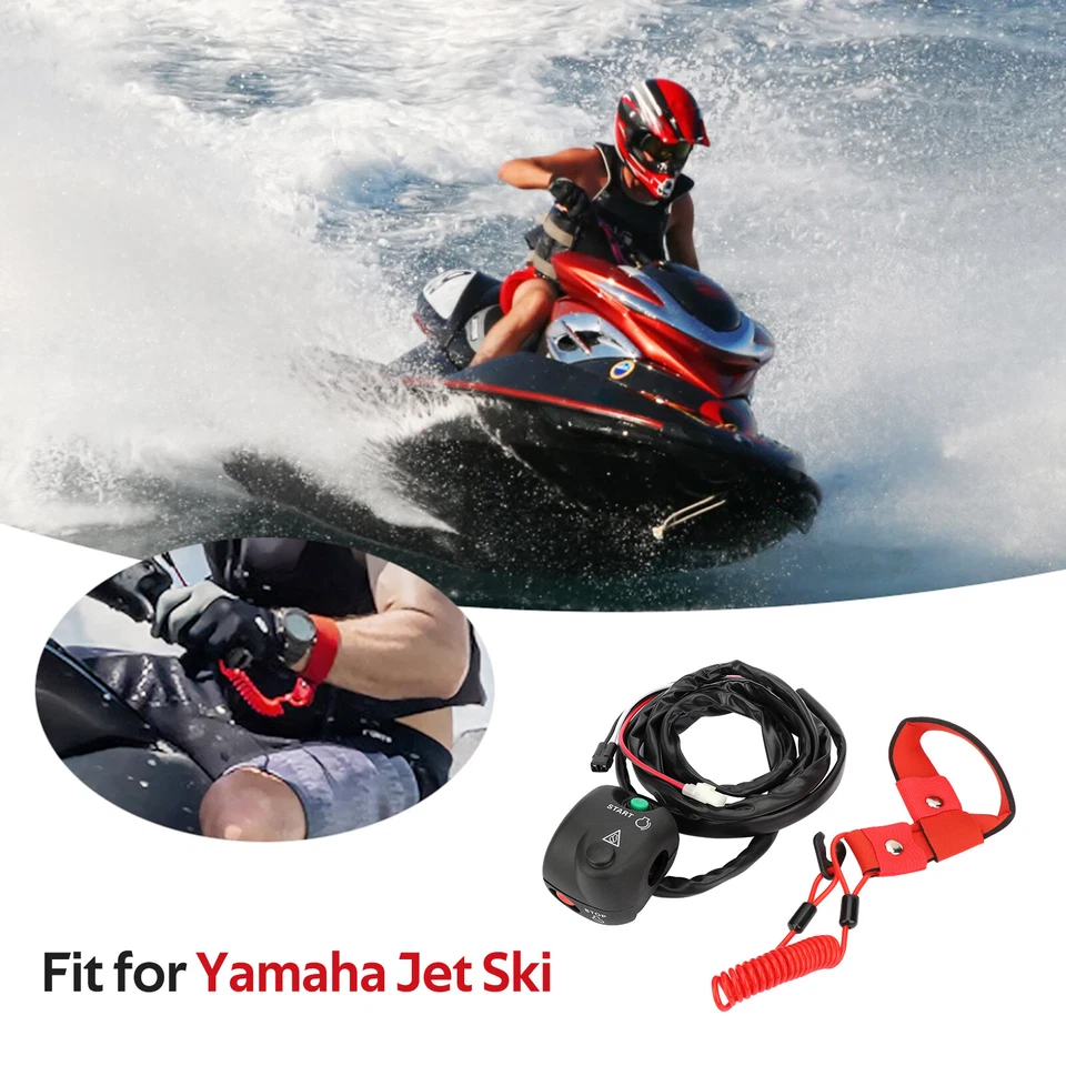 Handlebar Start Stop Switch Box W/ Lanyard for Yamaha WaveRunner 500 650 700  - Image 2 of 4