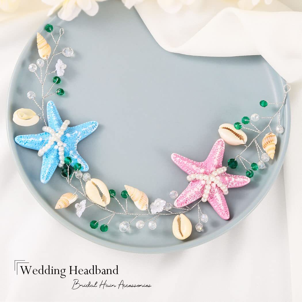 Seashell Mermaid Headband Beach Wedding Bridal Flower Girl Accessory Little Mermaid Crown Shell Beach Wedding Boho Seashell  main image 2