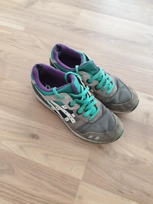 Asics Gel Lyte III Damen Sneaker Grau Lila Türkis 40,5 Sportschuhe - Bild 1 von 4