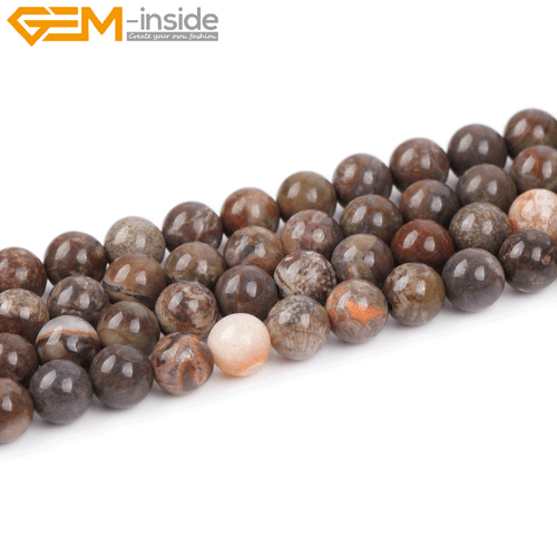 Rain Forest Onyx Agate 15" Strand Brown Natural Beads For Women's Jewellery - Picture 28 of 49