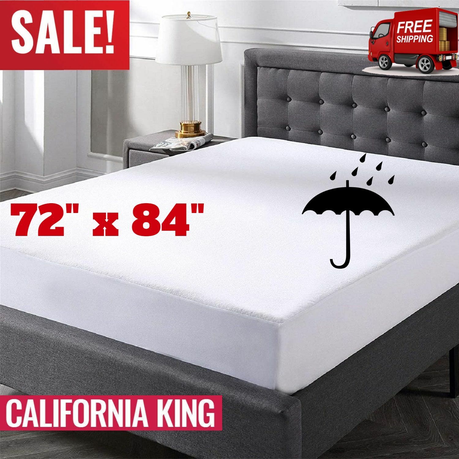Waterproof Mattress Protector Hypoallergenic Cotton Bed Cover California King For Waterproof Mattress Protector, California King Bed Protector