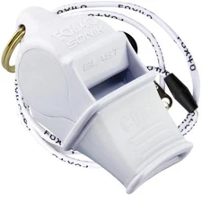 WHITE Fox 40 SONIK BLAST CMG Whistle Official Coach Safety Rescue - FREE LANYARD