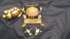 antique Handmade one only Leather tribal jewelry set