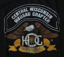 Harley Davidson Owners Group T-Shirt Central Wisconsin Wausau Chapter ~ Adult L