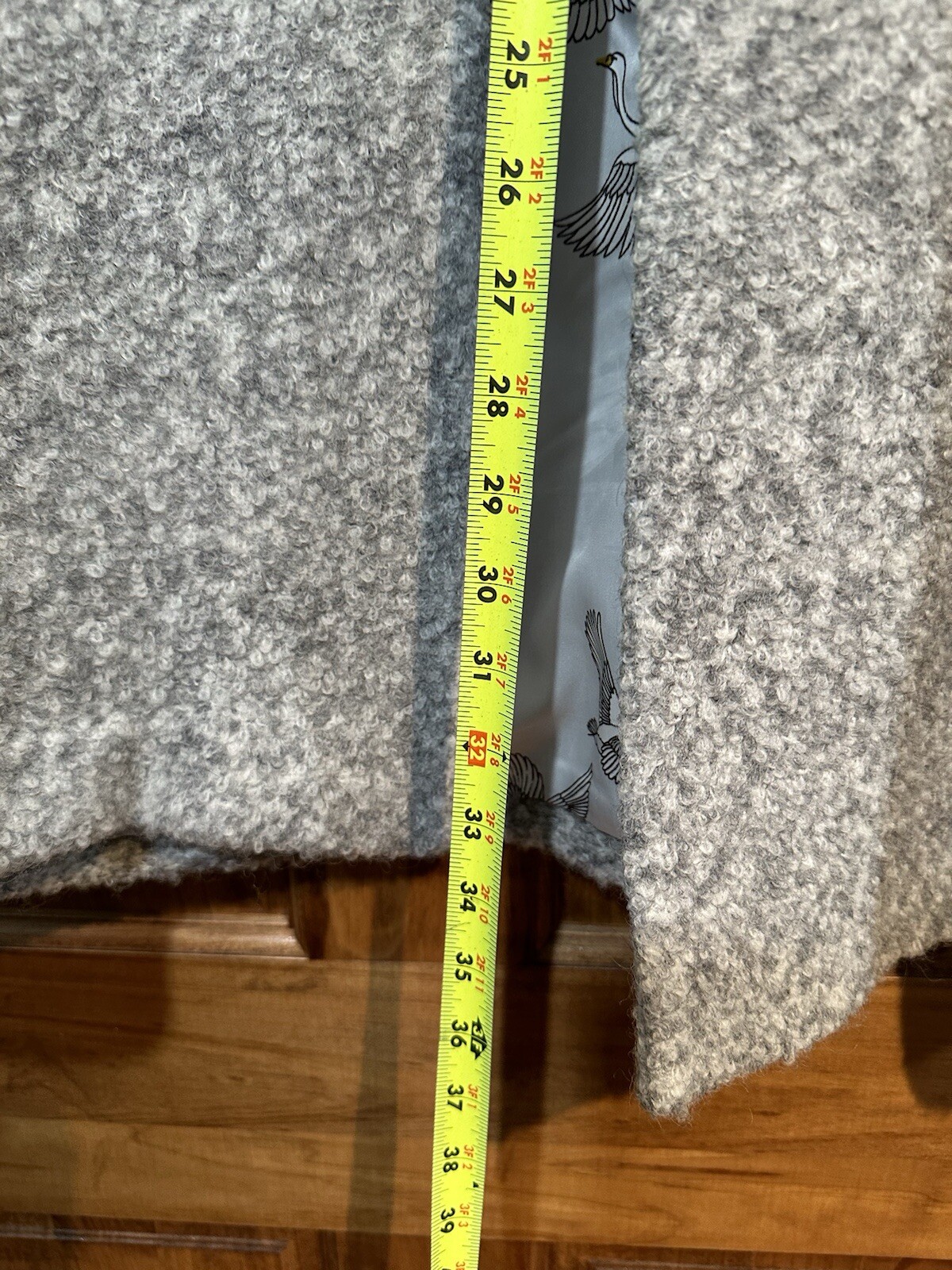 Joules Coat Jacket US 12 Grey Woolsthorpe Women Wool Mid Length Grey One Button