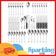 Elegant 49-Piece Flatware Set for 8 - Modern Stainless Steel Dining Essentials
