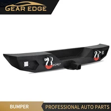 Rear Bumper for 1987-2006 Jeep Wrangler TJ Unlimited YJ w/ LED Lights &2 D-Rings