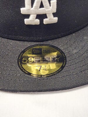 New Era Los Angeles Dodgers 59Fifty Black Fitted Sz 7-1/4 Hat | eBay