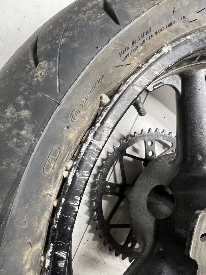 08 Suzuki SV650 Rear Wheel Rim & Tire 160/60-17 Sv650s Good Tire Complete Rotor - Image 4 of 4