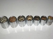  7-pc 1/2"-dr SAE 12-pt SOCKET SET (9/16" thru 15/16"), Japan, by TRUECRAFT