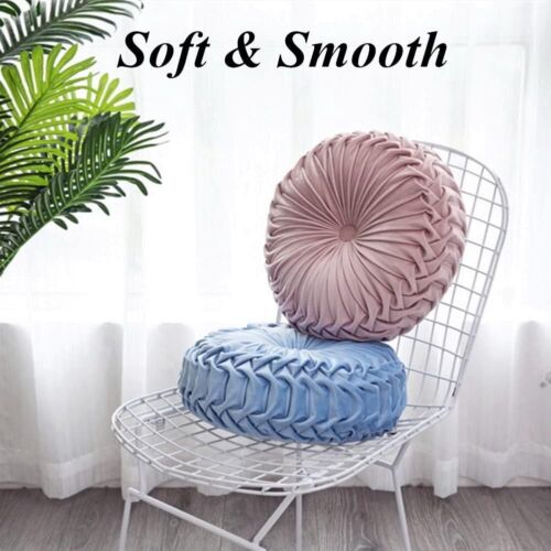 Round Pumpkin Chair Seat Cushion Velvet Pleated Throw Pillow fr Home Sofa Tatami - Picture 36 of 49