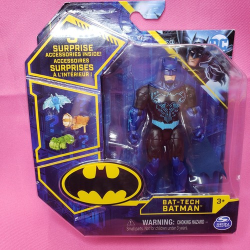 DC Comics Batman 4-Inch Action Figure Bat-Tech Batman 3 Mystery Accessories NEW - 第 1/8 張圖片