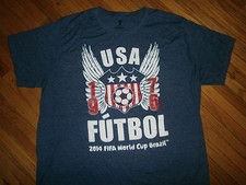 USA FUTBOL T SHIRT Team WORLD CUP Soccer FIFA Brasil 2014 retro 1976 Adult XL