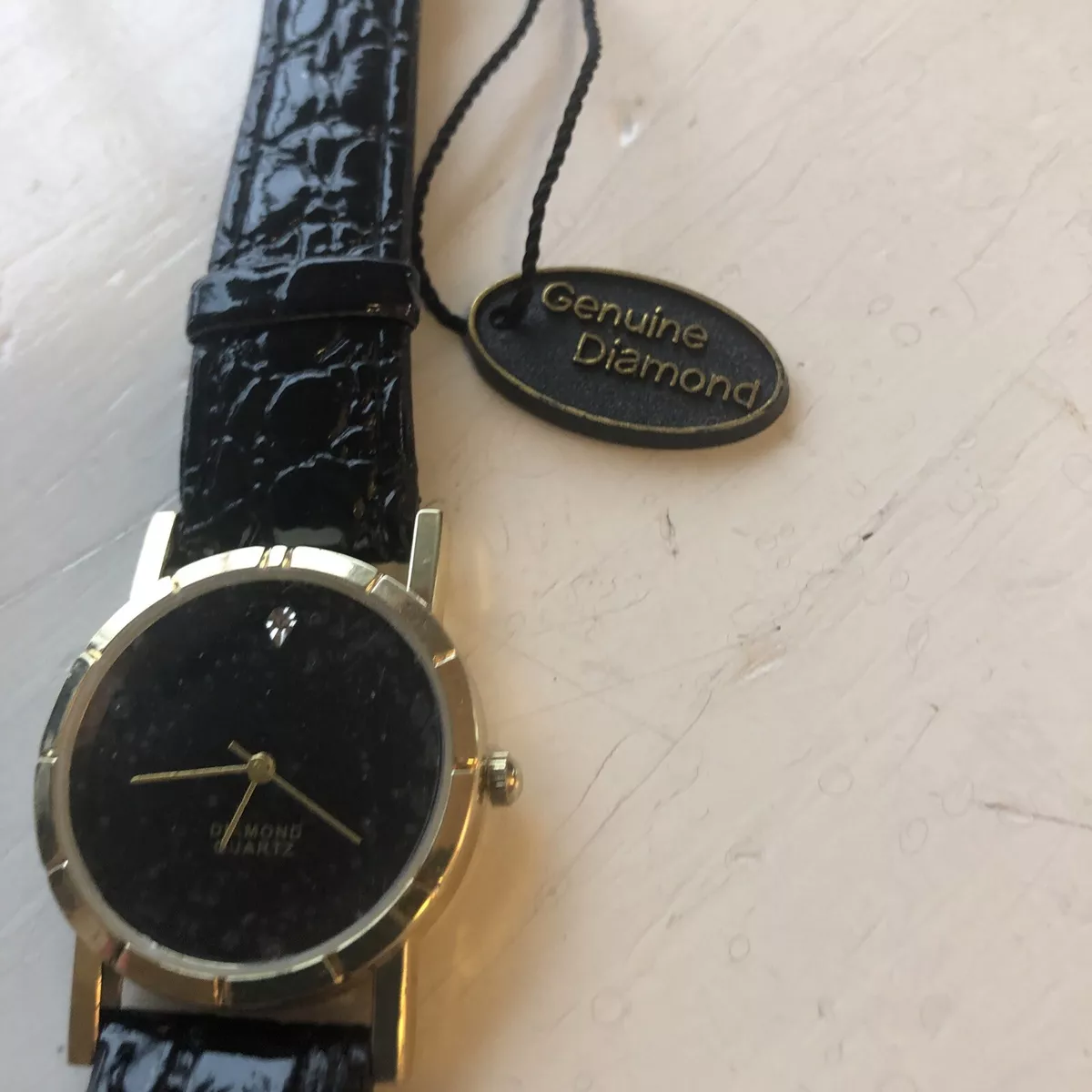 Genuine diamond quartz watch clearance price