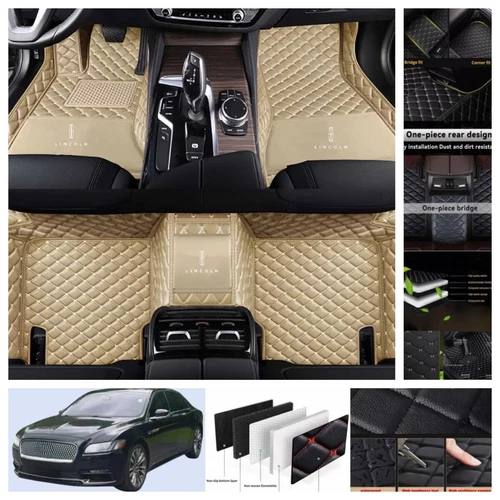 For Lincoln Continental 2017-2020 Car Floor Mats Leather Luxury Custom Carpets - Imagen 30 de 44