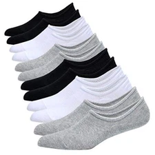 JORMATT 6 Pairs Men No Show Low Cut Socks Non-Slip  Assorted Sizes , Colors 