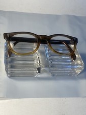 Vintage 50  s - 60  s Womens Eyeglass Frames Amber Front W/Copper Tone Arms
