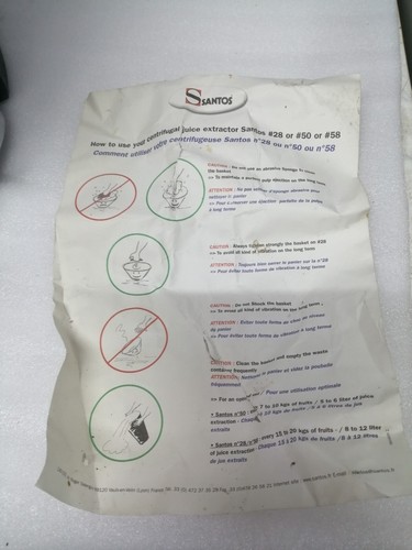 Santos 50C 702445 Spremiagrumi/estrattore frutta e verdura 50C Centrifuga cromata - Foto 6 di 8